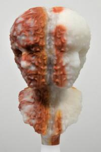 A dual-portrait of the artist's New York gallerist, 2007-2009. Mexican Onyx, aluminum, stainless steel, wood, acrylic lacquer, steel, nylon, plastic