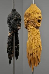Portrait Sculptues, 2000 - 2009, Italian Portoro Marble, Portuguese Gold Marble, stainless steel, various other metals