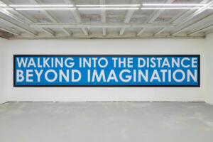 Hamish Fulton - Walking into the distance beyond imagination, 2002
wall painting
846 x 147 cm. Photo by Sergio Martucci