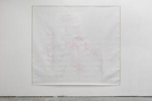 Michael Höpfner, Walking lines following the lines of an organism III, 2022, graphite on canvas, 199 x 216 cm